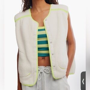 FP movement cream fleece Vest NWT